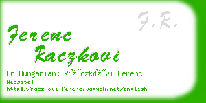 ferenc raczkovi business card